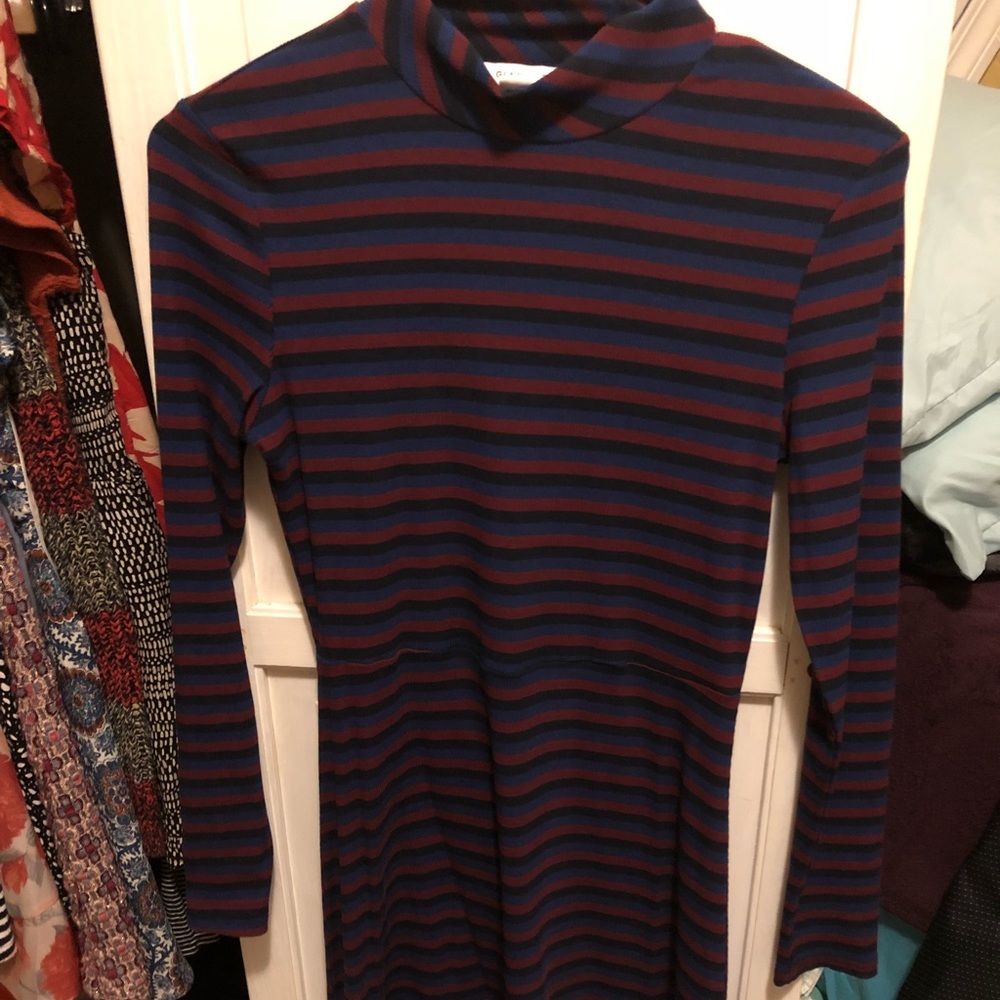 UO mock neck long sleeve stripe dress